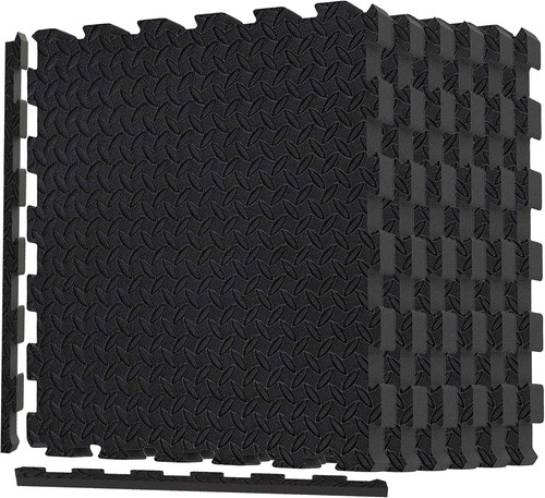 Black interlocking mat - mat, yoga