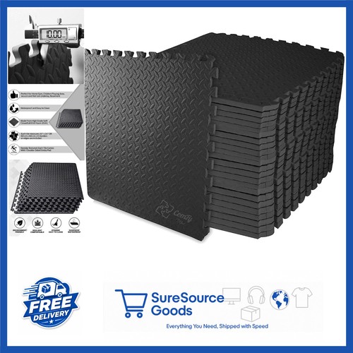 Black foam exercise mats - black,