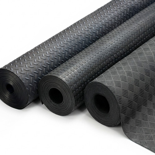 Wide rubber flooring mat - rubber,